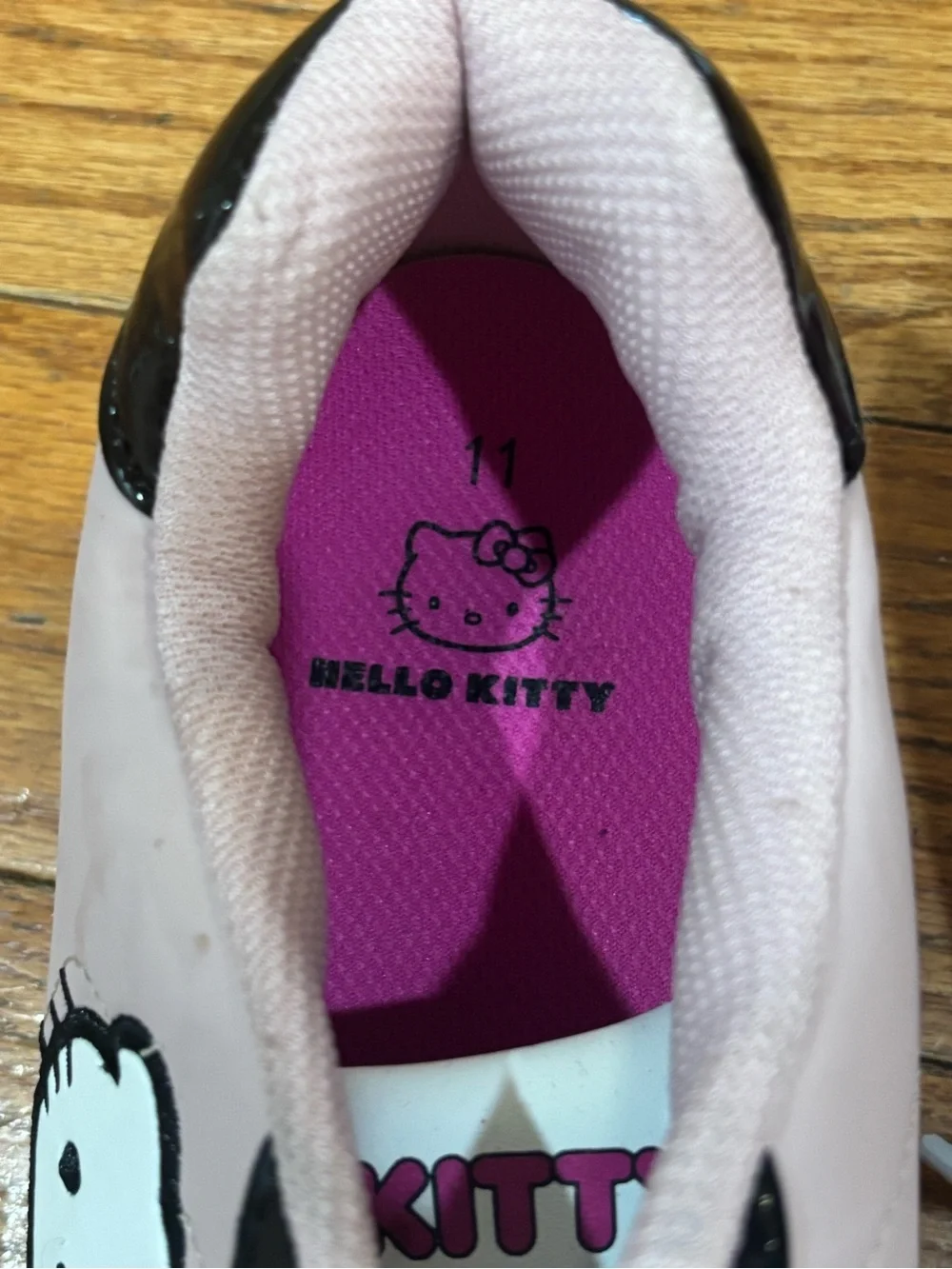 Hello Kitty Pink White and Black Low-Top Sneakers Size 11
